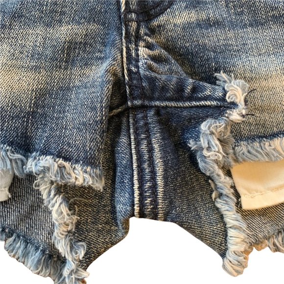 American Eagle Stretch Shortie Boho Floral Embroidered Denim Shorts - Picture 6 of 6